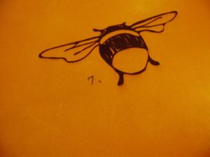laser hive logo on leather